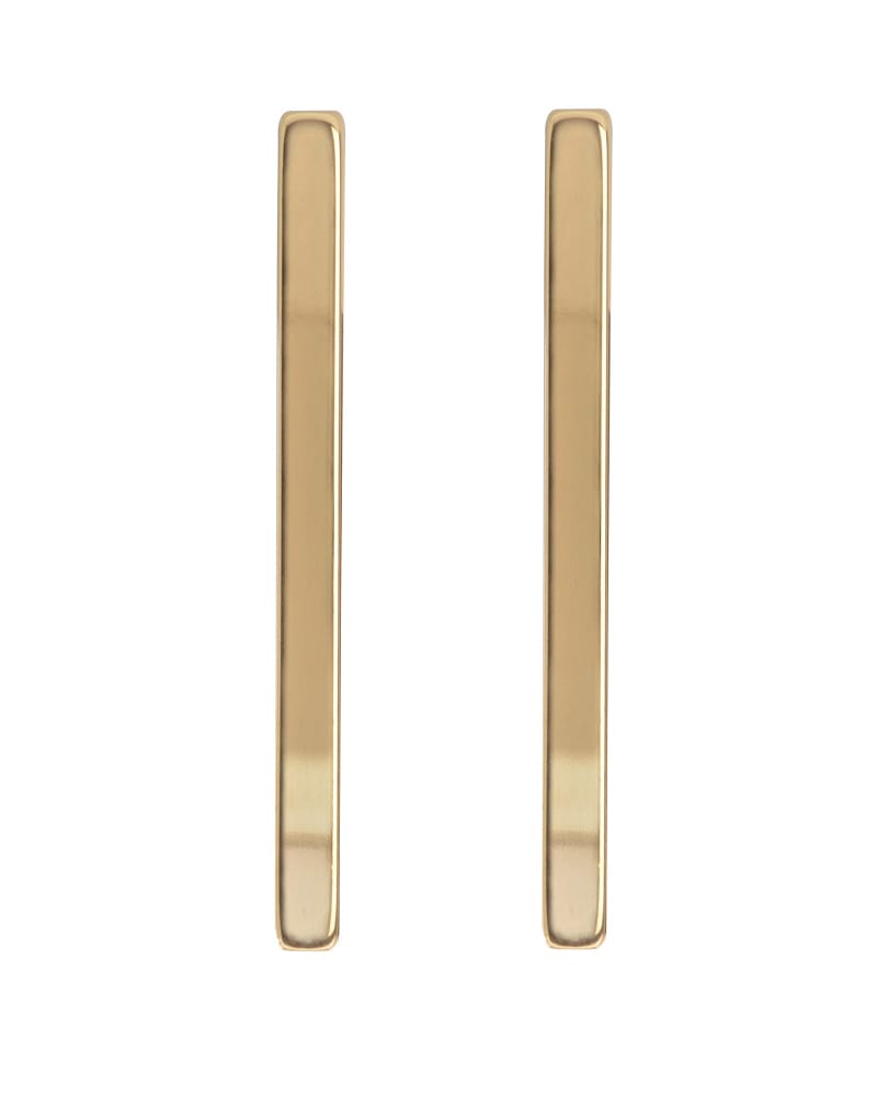 Front of a size one-size-fits-all Large Stick Earrings Gold in Gold by Eklexic. | dia_product_style_image_id:282981